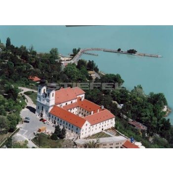   Tihanyi apátság tányéralátét könyöklő + hátoldalon Balaton térkép