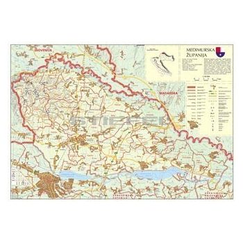   Muraköz megye (Horvátország) térképe, tűzhető, keretes