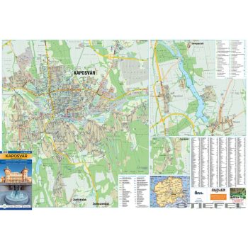 Kaposvár város térképe, falitérkép