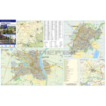 Mezőtúr és Túrkeve tűzhető, keretezett térképe