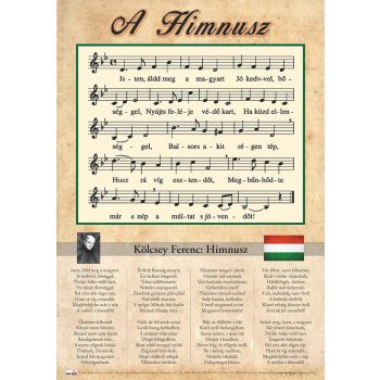   Himnusz tabló fémléccel - 50 x 70 cm, iskolai oktatótabló