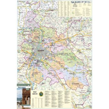   Megye falitérkép járáshatárokkal keretezett, tűzhető 140 x 100