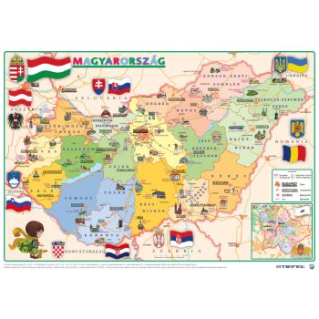   Gyerek Mo. közigazgatása / Mo. domborzat asztali alátét A3 duo