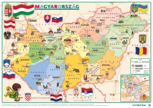 Gyerek Mo. közigazgatása / Mo. domborzat asztali alátét A3 duo
