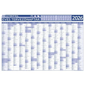  Éves tervezőnaptár és projektnaptár kétoldalas 2026 ajándék filctollal, 100x70
