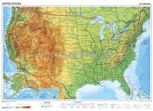 USA domborzati falitérkép
