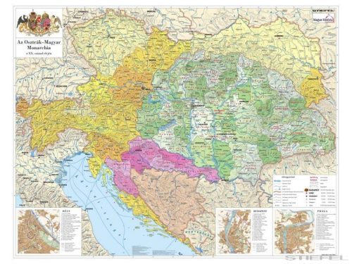 Az Osztrák-Magyar Monarchia fémléces iskolai történelmi falitérkép