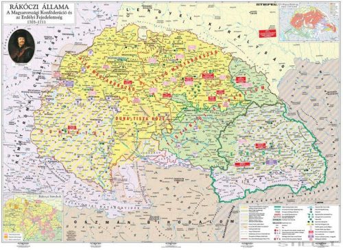 Rákóczi állama és a szabadságharc fémléces iskolai történelmi falitérkép