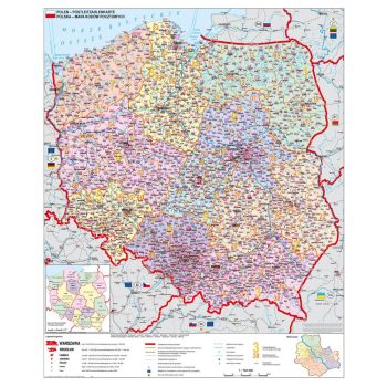   Lengyelország irányítószámos térképe fóliás-fémléces