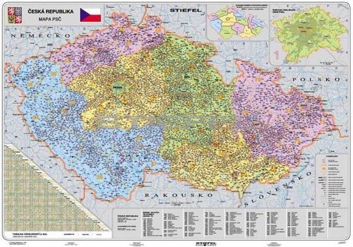 Csehország irányítószámos térképe