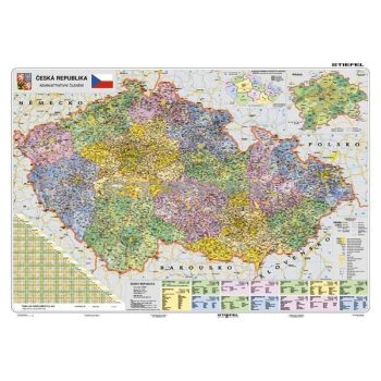   Csehország közigazgatása térkép, fóliázott, fémléces