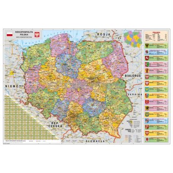   Lengyelország közigazgatása térkép, keretezett, tűzhető