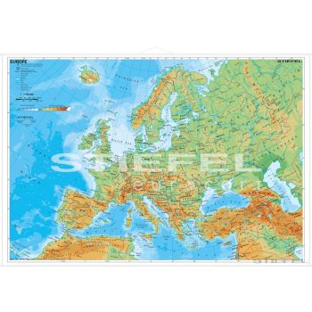 Europe physical (angol Európa domborzati térkép)