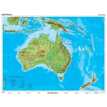 Ausztrália és Óceánia domborzata (160 x 120 cm)