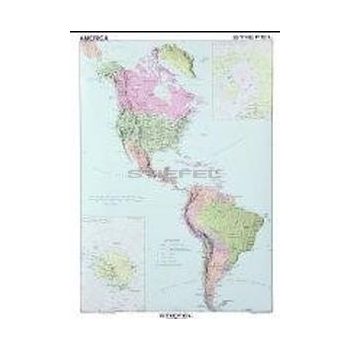 Észak- és Dél-Amerika politikai térképe (angol)