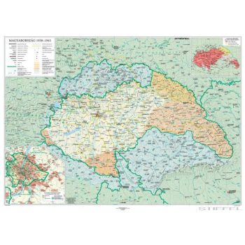   A bécsi döntések következményei (Mo.1938-1945) iskolai történelmi falitérkép