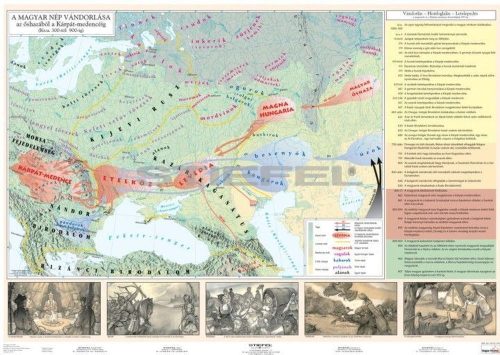 A magyar nép vándorlása iskolai történelmi falitérkép