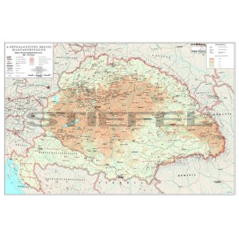   A népdalgyűjtés helyei Magyarországon - Kodály és Bartók népdalgyűjtésének helyei, iskolai falitérkép