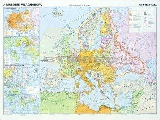 A II. világháború (hátoldalán: 2. szakasz) kétoldalas falitérkép poszter