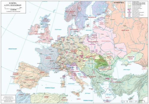 Európa a XVI. Században iskolai történelmi falitérkép
