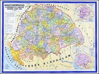 Magyarország a Hunyadiak és a Jagellók korában iskolai történelmi falitérkép