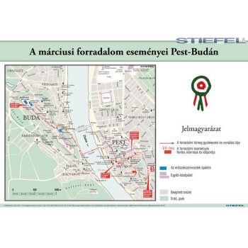   A márciusi forradalom eseményei Pest-Budán, iskolai történelmi falitérkép