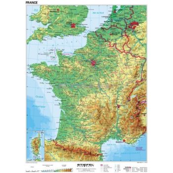 Franciaország domborzati térképe (francia)
