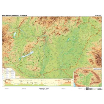   Magyarország domborzata iskolai földrajzi falitérkép (160 x 120 cm)