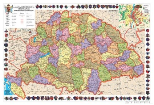 A Magyar Szent Korona országai (1910) iskolai történelmi falitérkép