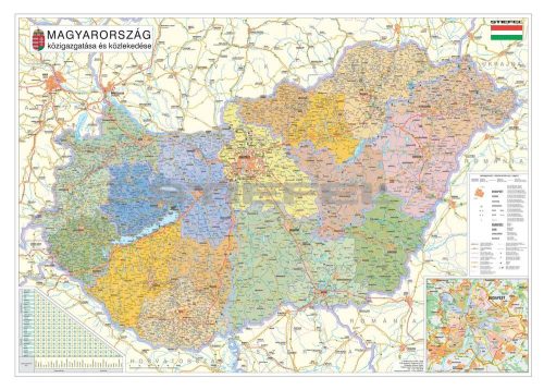 Magyarország közigazgatása keretezett, mágneses térkép