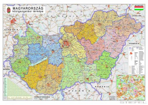 Magyarország közigazgatása a járásokkal DUÓ - hátoldalon vaktérképpel