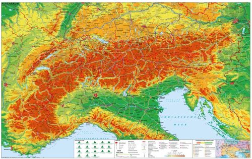 Az Alpesi régió turisztikai térképe