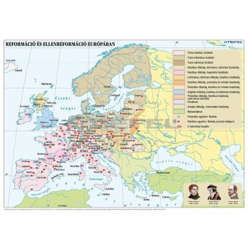   Reformáció és ellenreformáció Európában (140 x 100 cm) iskolai történelmi falitérkép
