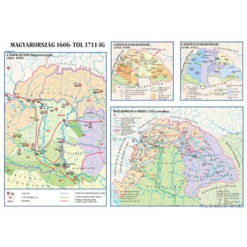   Magyarország 1606-tól 1711-ig (160 x 120 cm) iskolai történelmi falitérkép