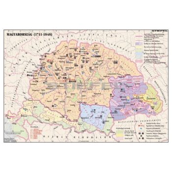   Magyarország 1711-1848 között (160 x 120 cm) iskolai történelmi falitérkép