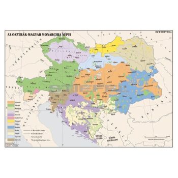   Az Osztrák-Magyar Monarchia népei, 140 x 100 cm iskolai történelmi falitérkép