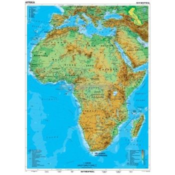 Afrika domborzati térkép ( 120 x 160 cm)