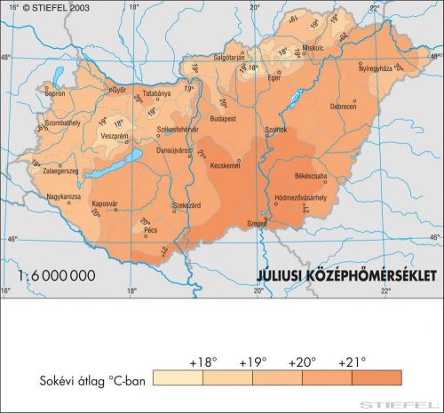 Júliusi középhőmérséklet