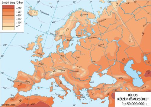 Júliusi középhőmérséklet