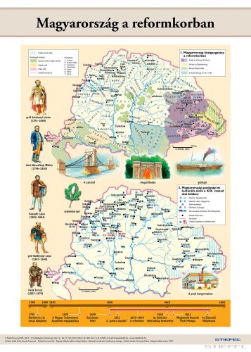 Magyarország a reformkorban - Haza és haladás (120 x 160 cm) iskolai történelmi falitérkép
