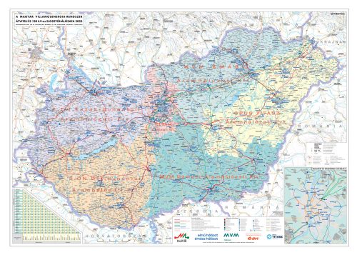 Magyarország villamoshálózati fémléces térképe 120x80