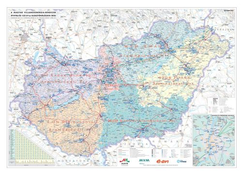 Magyarország villamoshálózati faléces térképe 