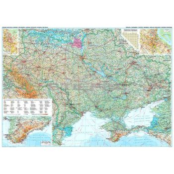 Ukrajna és Moldova autós falitérkép