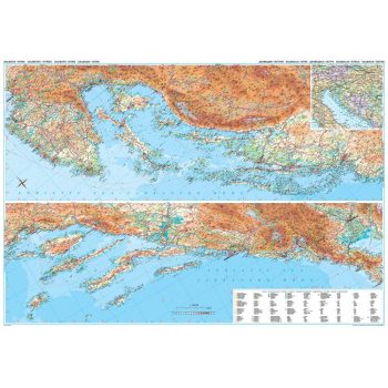 Dalmácia, Isztria általános földrajzi térkép