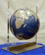 Földgömb asztali ARIA DESK kék metál gömb fém talp plexi váz Ø 22  cm