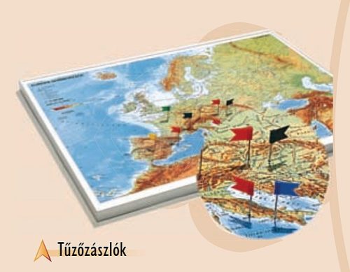 Tűzőzászló tűzhető térképekhez